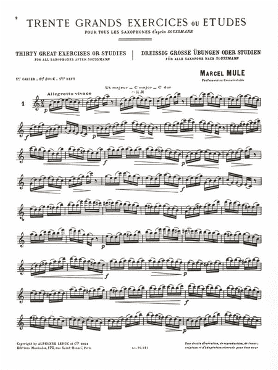 Thirty Great Exercises or Studies - Book 1 Saxophone scores gallery preview page 2