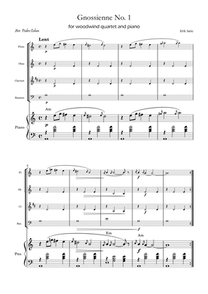Gnossienne No. 1 – for Woodwind Quartet and Piano with chords