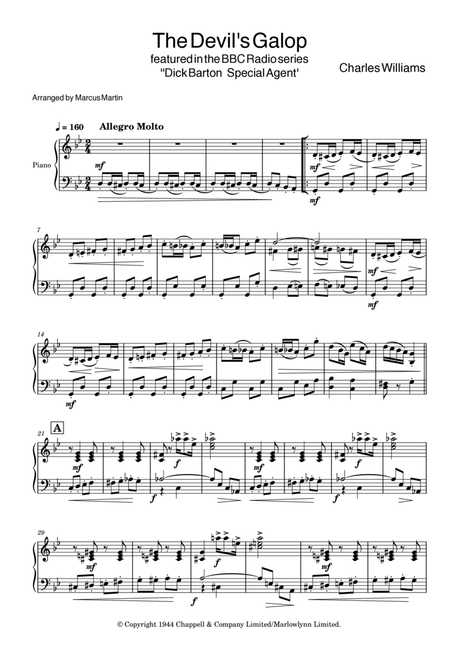 Devil's Galop Piano Solo scores gallery preview page 1