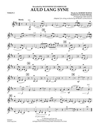 Auld Lang Syne - Violin 2