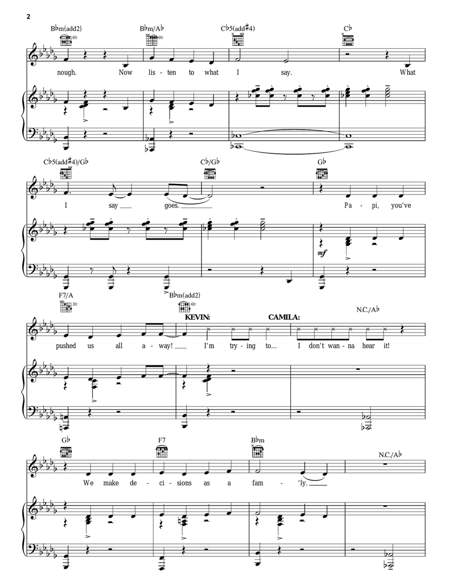 Enough (from In The Heights: The Musical) Piano, Vocal, Guitar scores gallery preview page 2