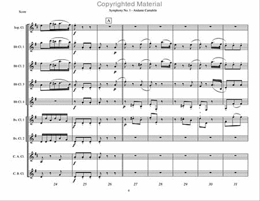 Symphony No. 1 Symphony No. 1 Clarinet Choir scores gallery preview page 5