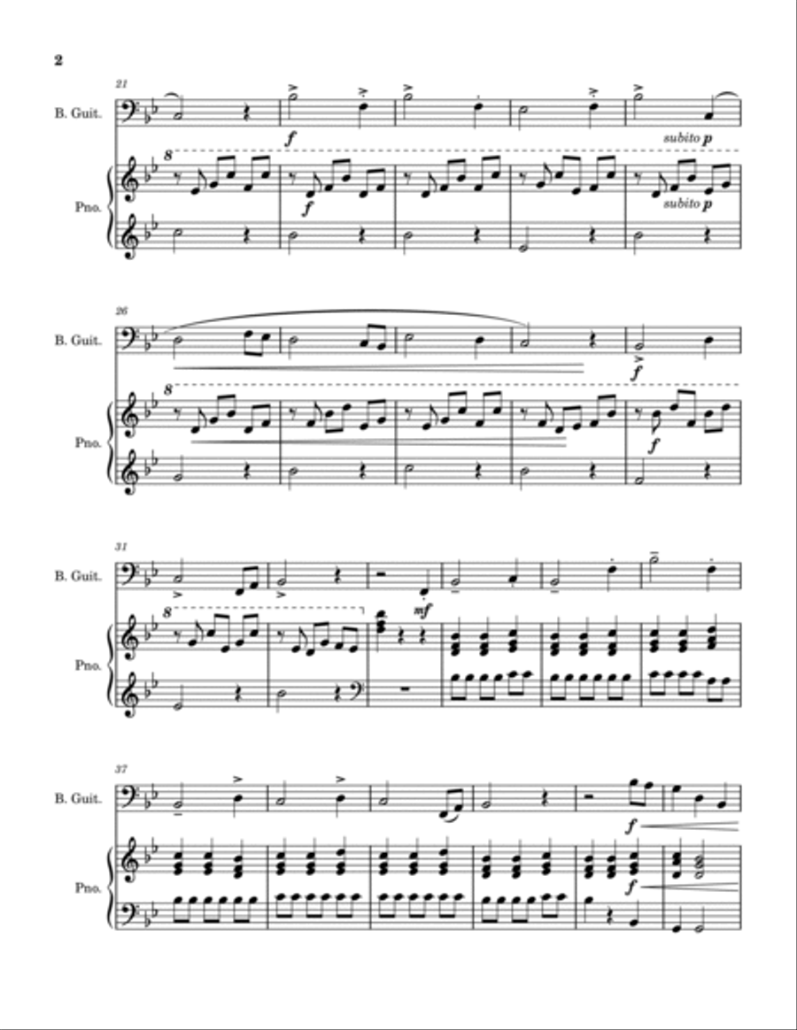 Cool Cat in Bb Bass Guitar scores gallery preview page 2