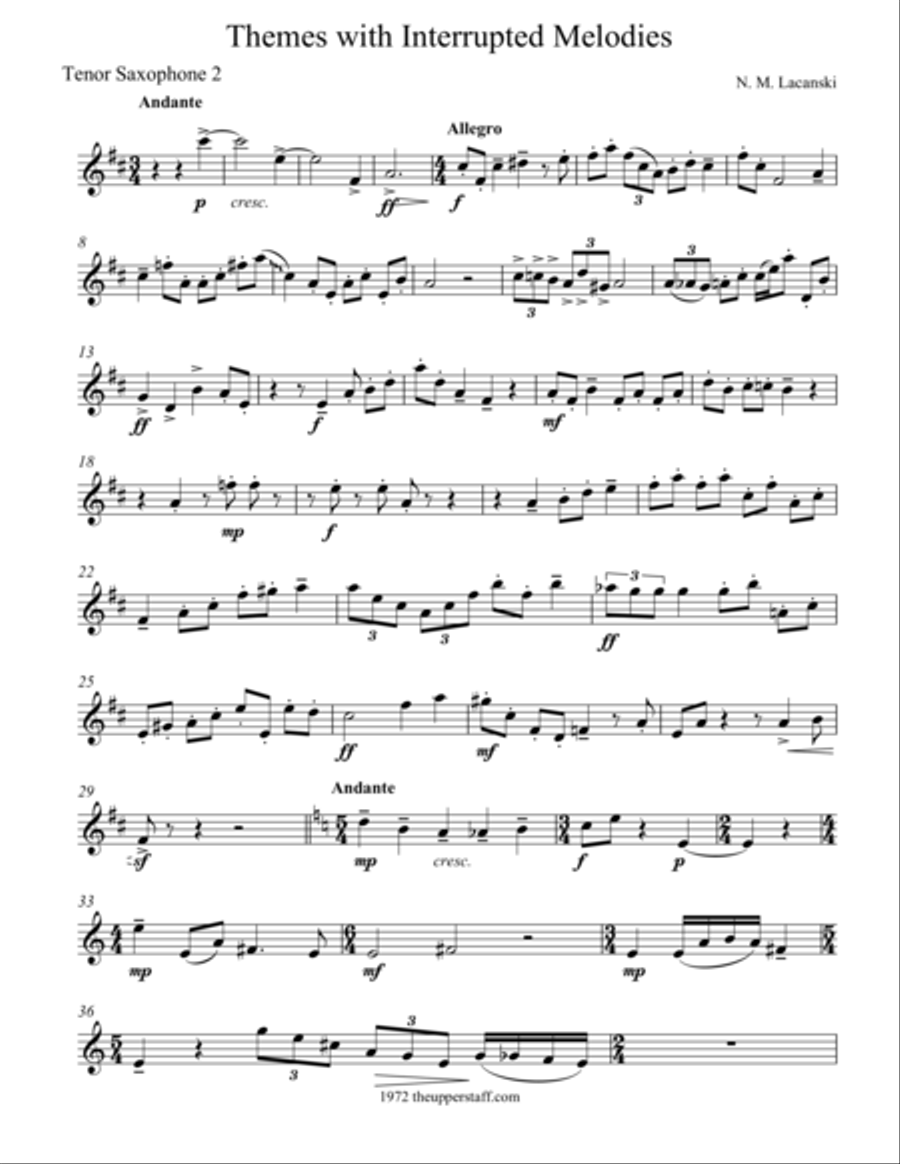 Themes with Interrupted Melodies Woodwind Trio scores gallery preview page 1