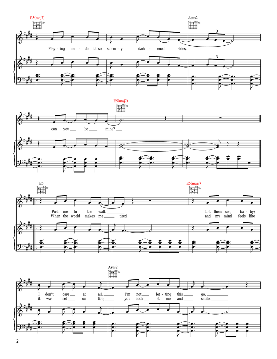 Make It Rain Piano, Vocal, Guitar scores gallery preview page 2
