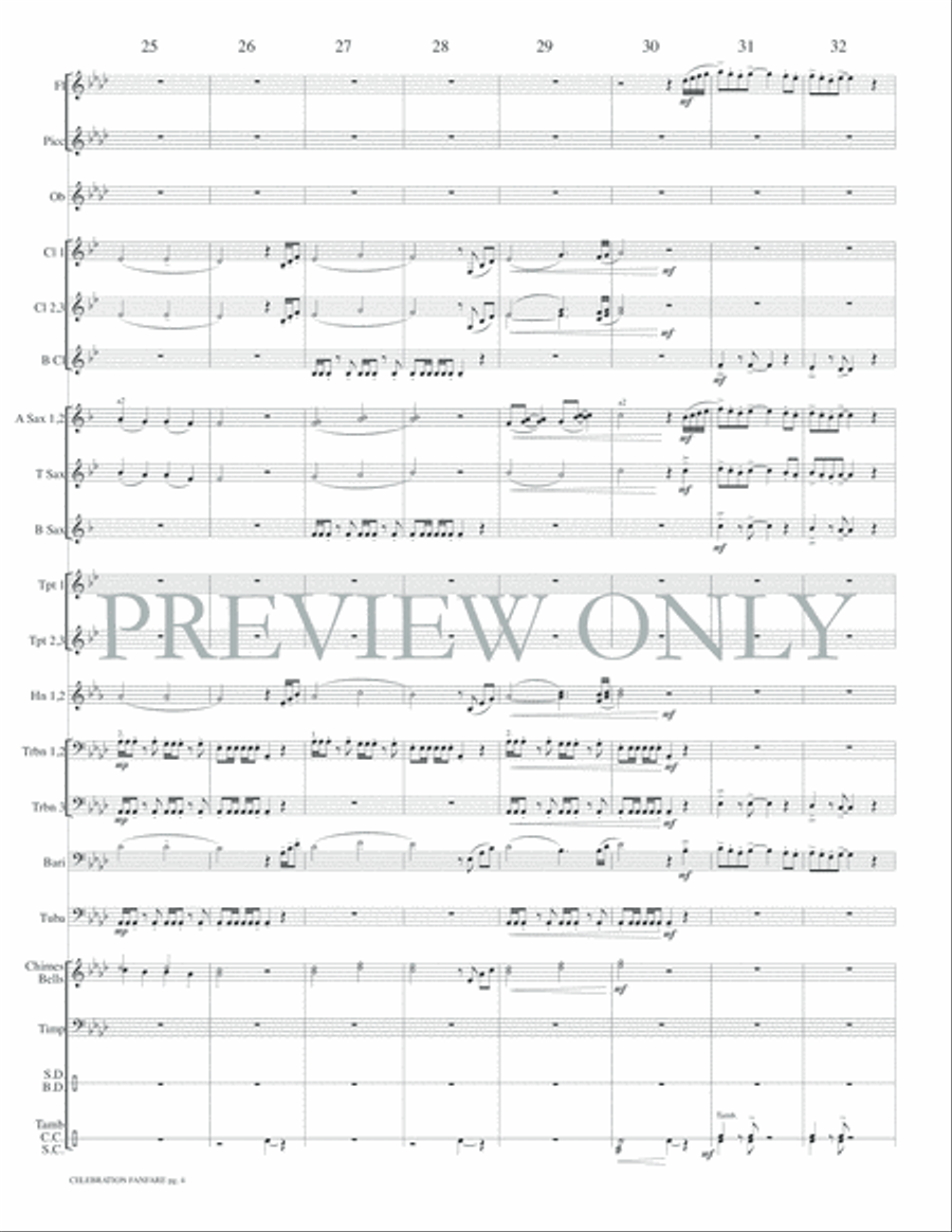 Celebration Fanfare Concert Band scores gallery preview page 7