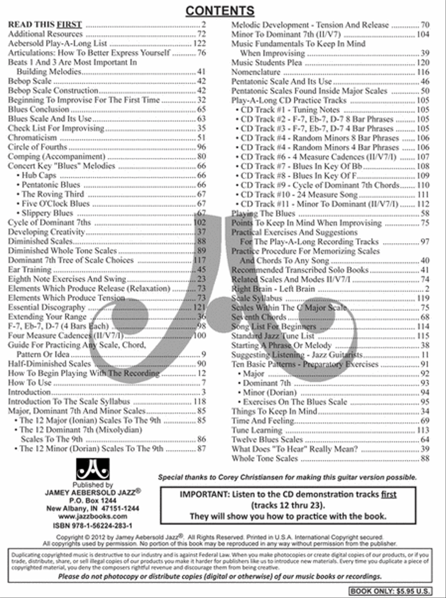 Volume 1 For Guitar - How To Play Jazz & Improvise Electric Guitar scores gallery preview page 2