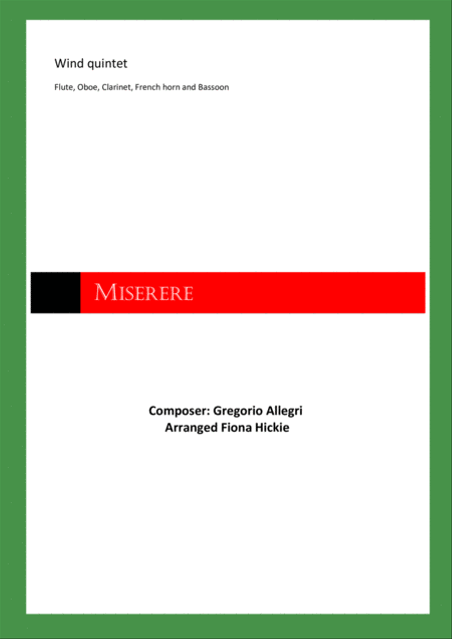 Miserere Miserere Woodwind Quintet scores gallery preview page 1
