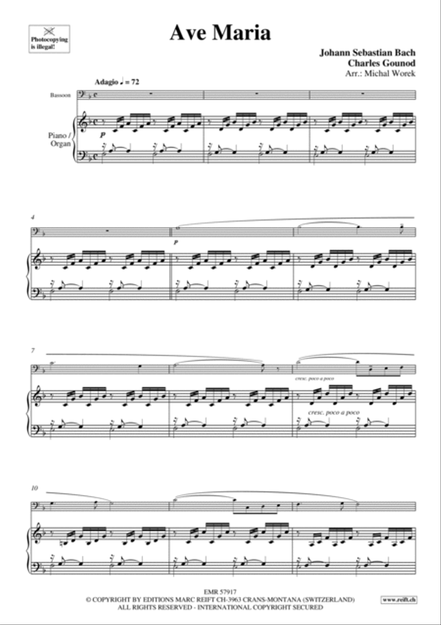 Ave Maria Bassoon Solo scores gallery preview page 3