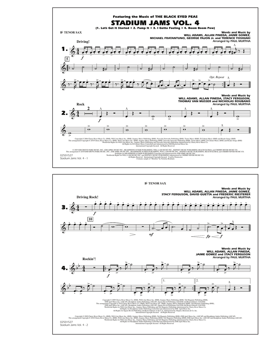 Stadium Jams: Vol. 4 - Bb Tenor Sax
