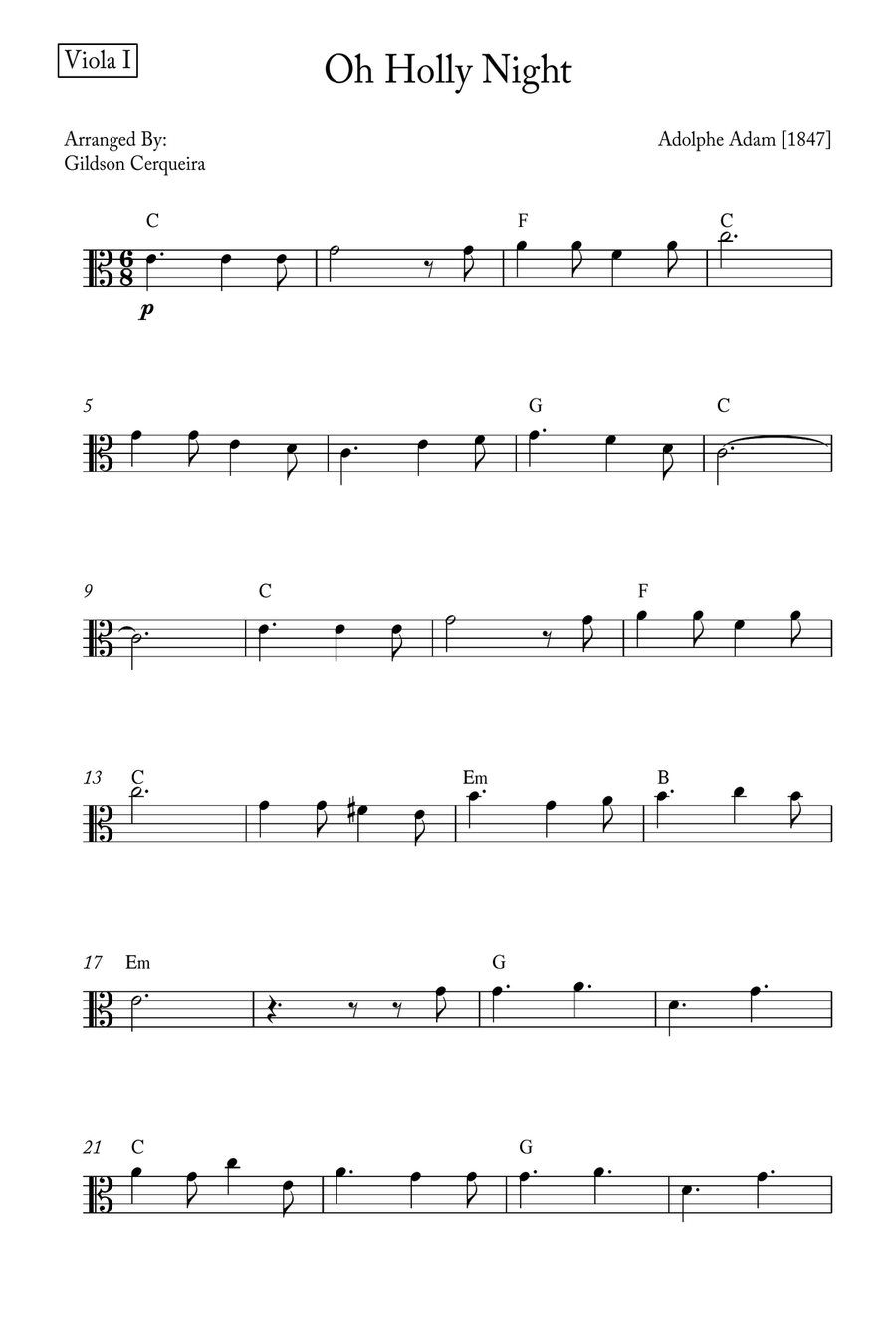 Oh Holy night String Duet scores gallery preview page 4