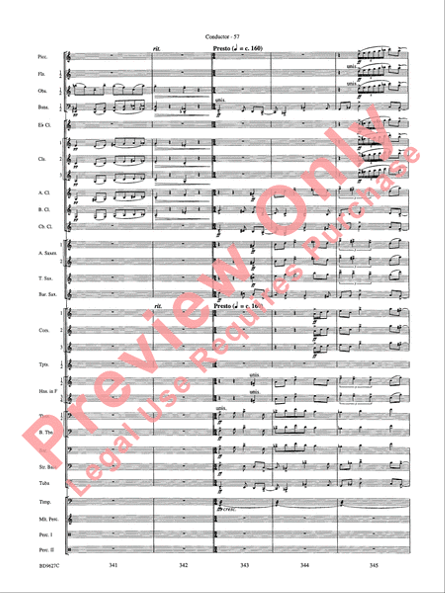 Variations on a Theme of Robert Schumann Concert Band scores gallery preview page 60