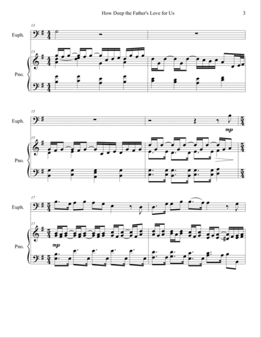 How Deep The Father's Love For Us Euphonium scores gallery preview page 3