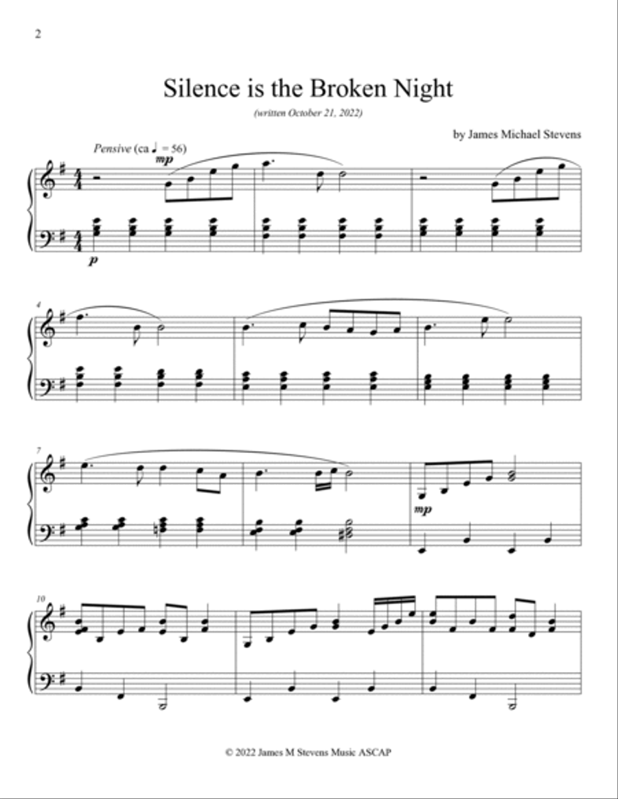 Silence is the Broken Night Piano Solo scores gallery preview page 2