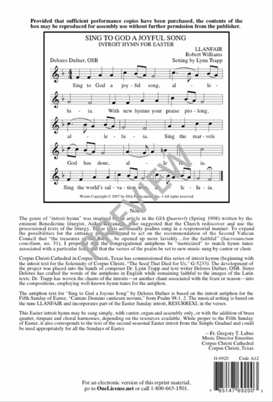Sing to God a Joyful Song Sing to God a Joyful Song 4-Part scores gallery preview page 12