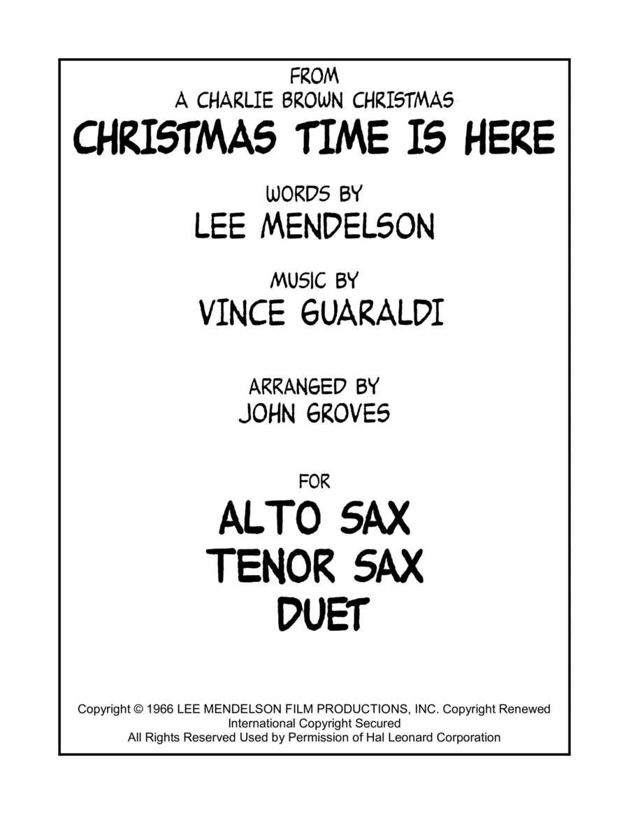 Christmas Time Is Here Woodwind Duet scores gallery preview page 1