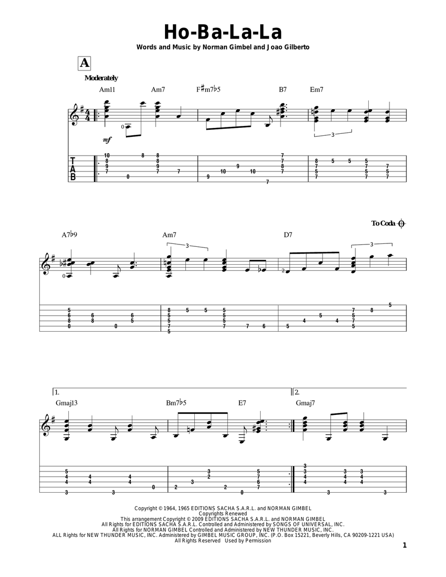 Ho-Ba-La-La Electric Guitar scores gallery preview page 1