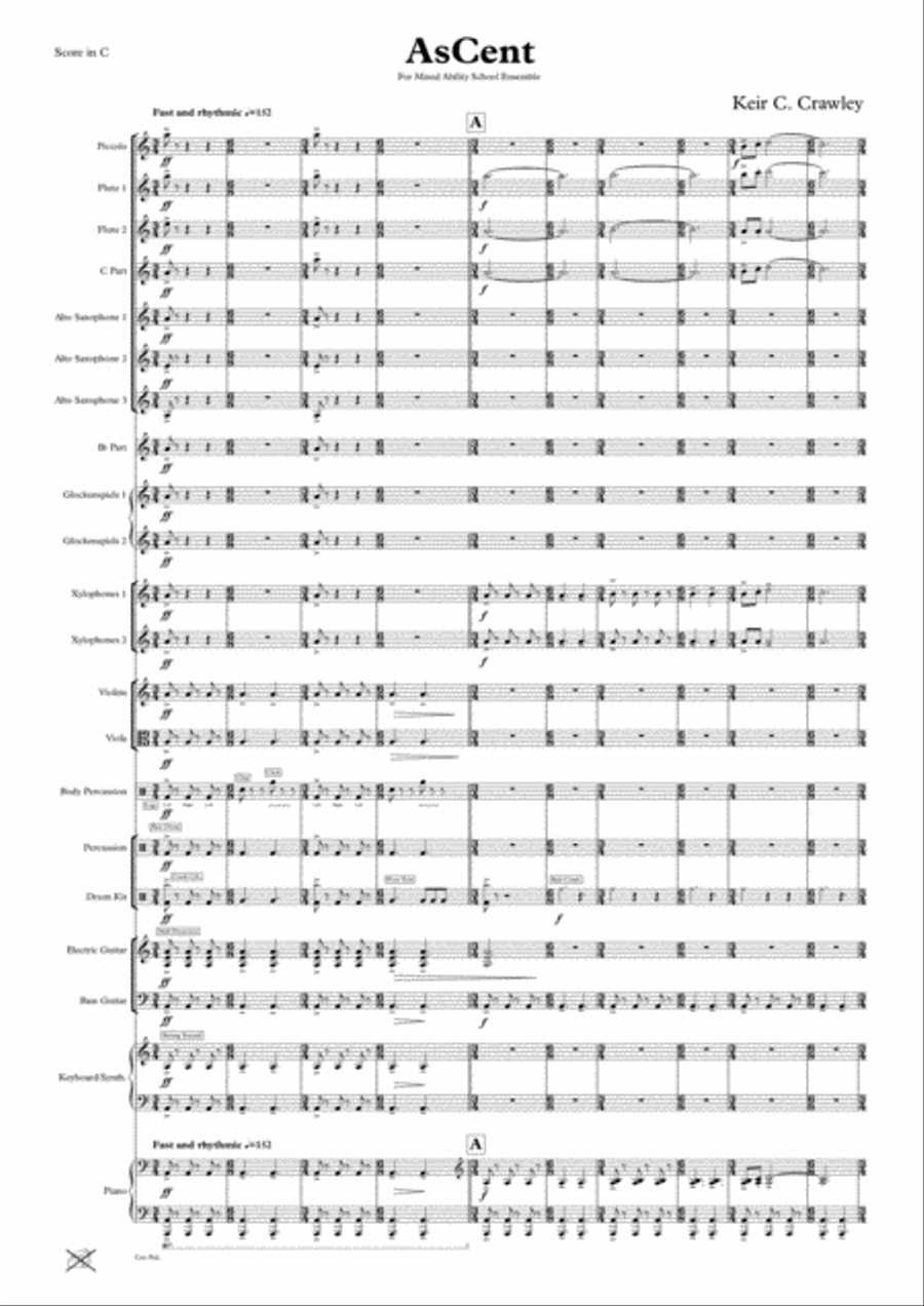 AsCent for Mixed Ability School Ensemble and Classroom Small Ensemble scores gallery preview page 4