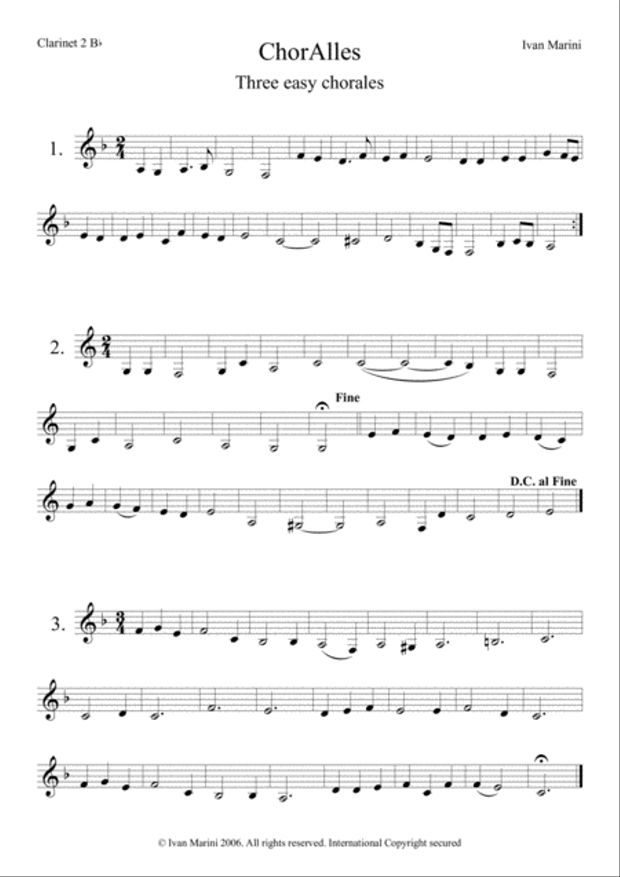 ChorAlles - Easy Chorales for Clarinet Quartet Clarinet Quartet scores gallery preview page 3