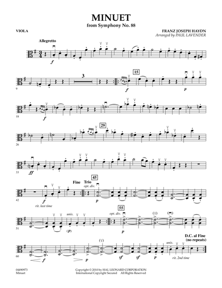 Minuet (from Symphony No. 88) - Viola