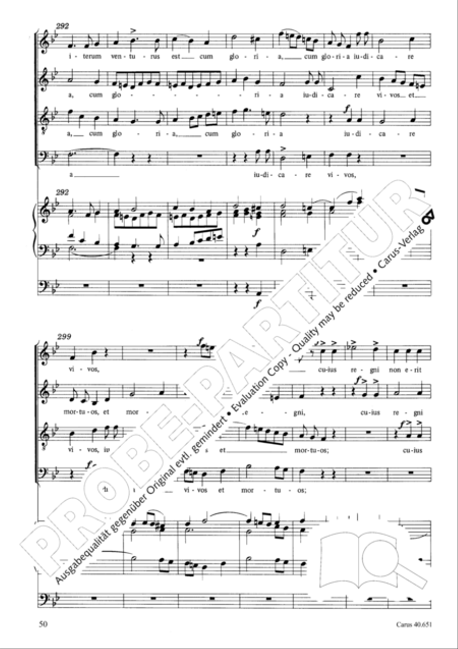 Mass in D Major (Missa in D) 4-Part scores gallery preview page 59