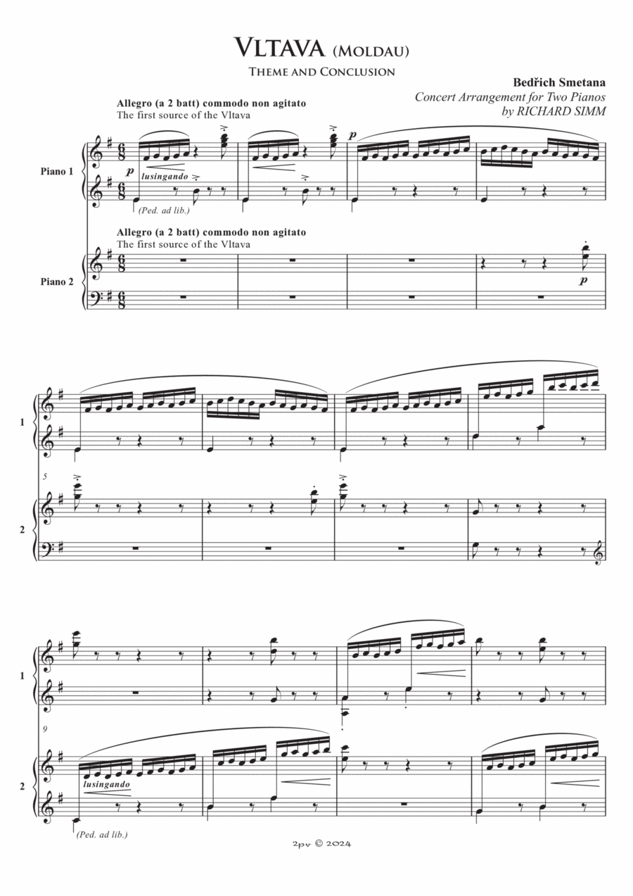 Vltava (Moldau) 2 Pianos, 4-Hands scores gallery preview page 1