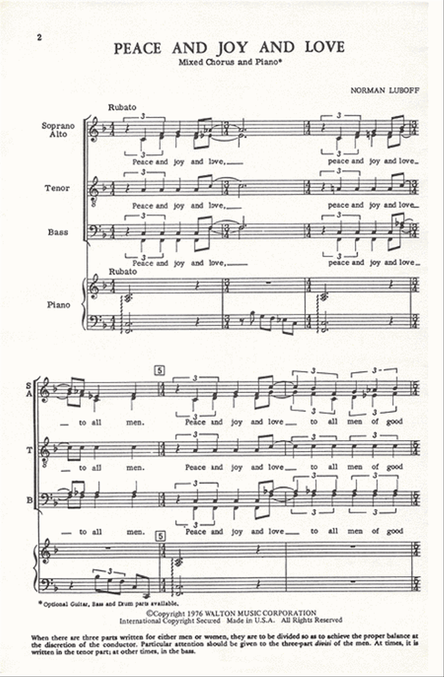 Peace and Joy and Love Divisi scores gallery preview page 2
