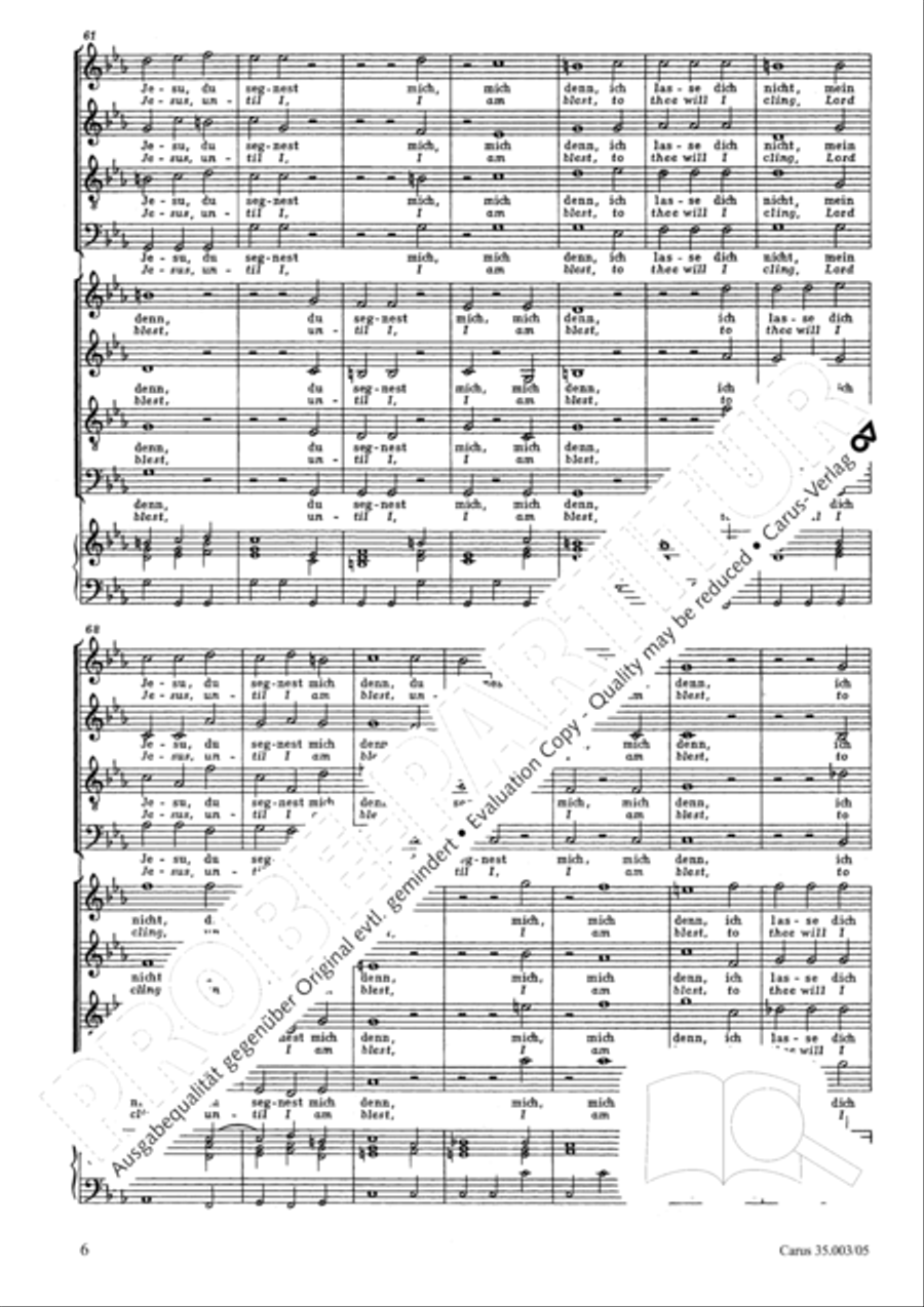 Lord, do not depart until I am blessed (Ich lasse dich nicht, du segnest mich denn) 4-Part scores gallery preview page 7
