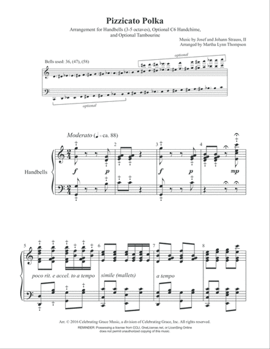 Pizzicato Polka (Digital Download) Handbell Choir scores gallery preview page 2