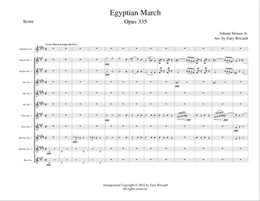 Egyptian March - Opus 335 Woodwind Ensemble scores gallery preview page 1
