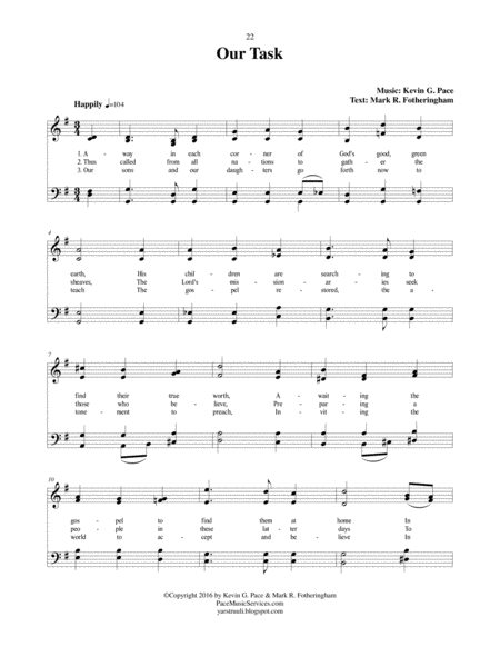 Our Task - an original hymn image number null