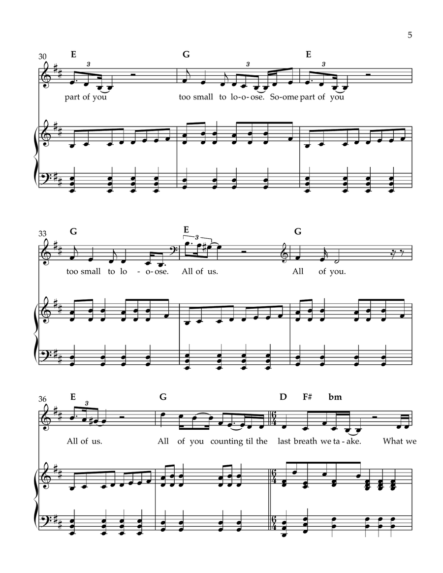 The Soft Skeleton Piano, Vocal scores gallery preview page 5