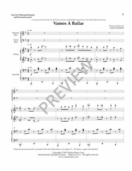 Vamos a Bailar (Piano and Percussion Parts) image number null