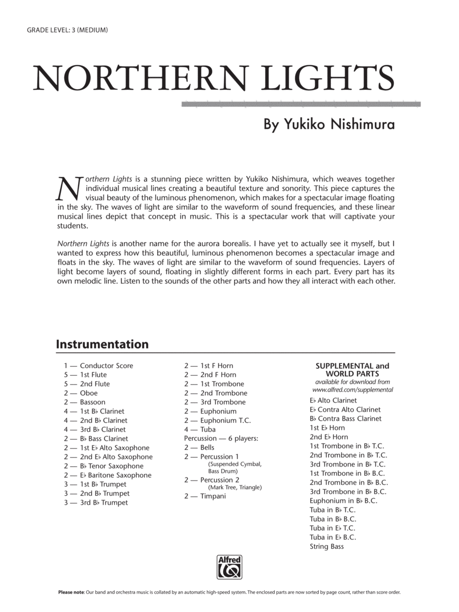 Northern Lights: Score Concert Band scores gallery preview page 1