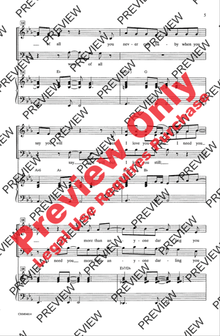 Build Me Up Buttercup 4-Part scores gallery preview page 4