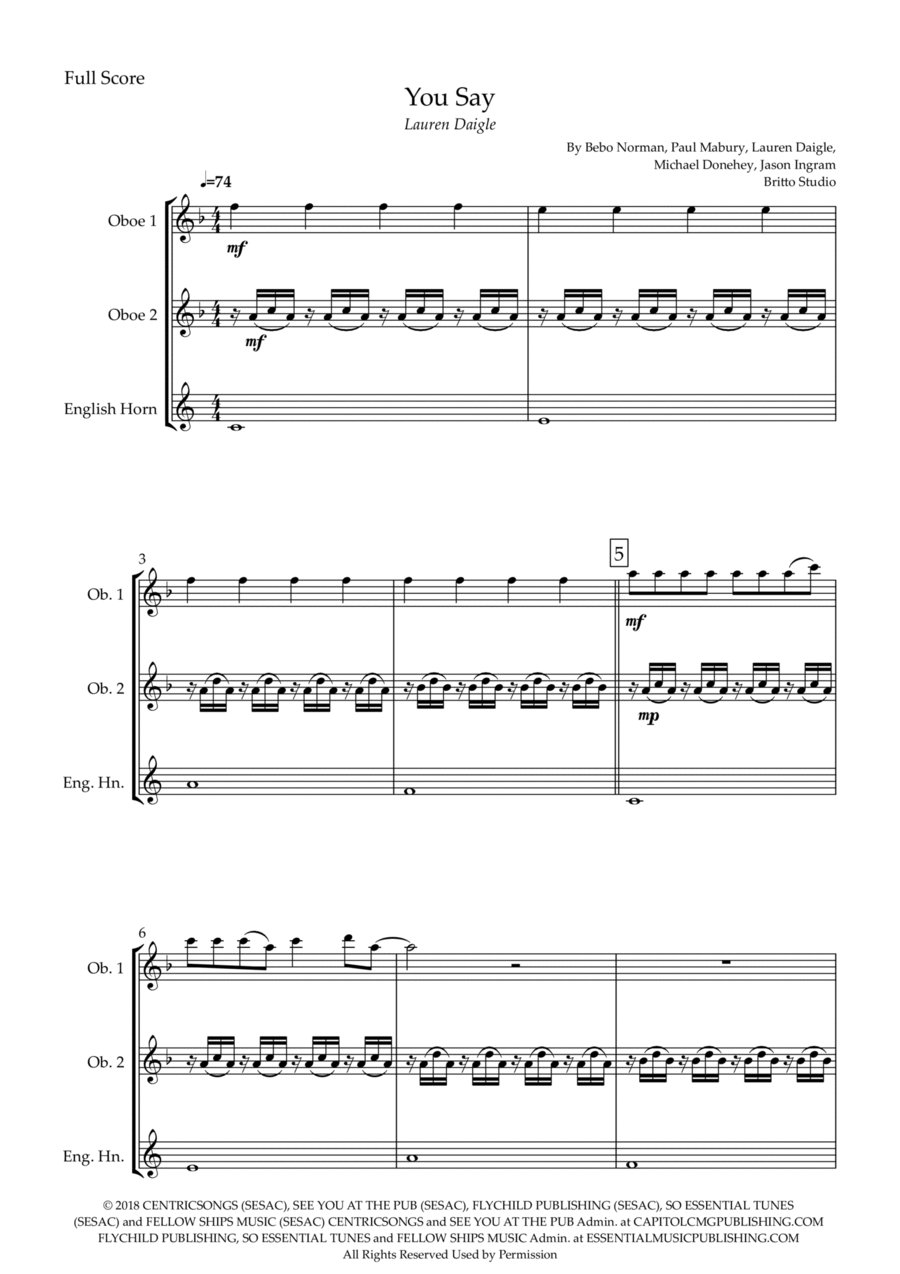 You Say Woodwind Trio scores gallery preview page 1
