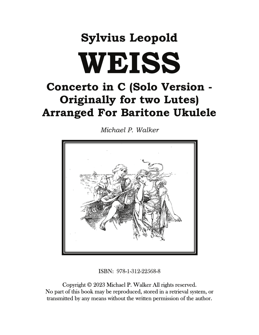 Sylvius Leopold WEISS Concerto in C Arranged For Baritone Ukulele Baritone Ukulele scores gallery preview page 1