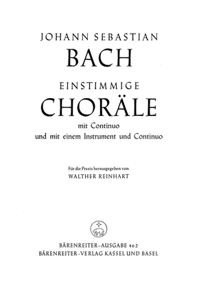 Book cover for Einstimmige Choräle aus den Kantaten, Heft 1