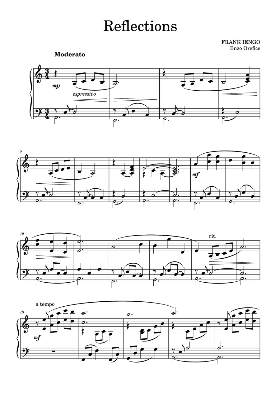 Reflections Piano Solo scores gallery preview page 1