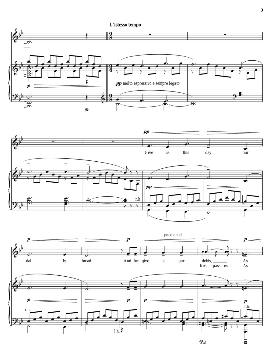 The Lord's Prayer Piano, Vocal scores gallery preview page 3