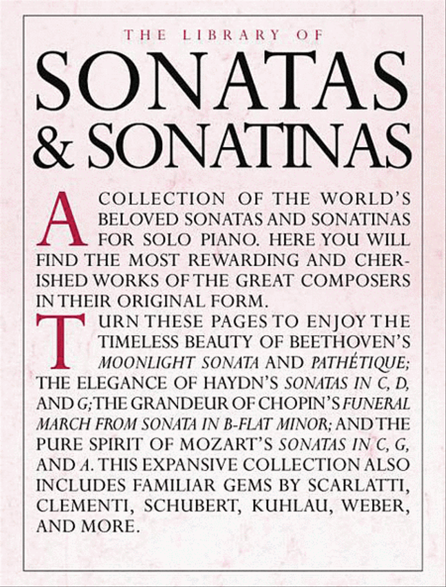 The Library of Sonatas and Sonatinas Piano Solo scores gallery preview page 1