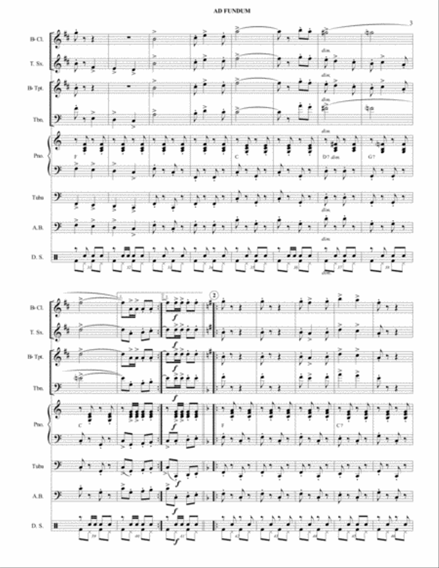 AD FUNDUM (Until the bottom) - German Band - Oktoberfest Large Ensemble scores gallery preview page 3
