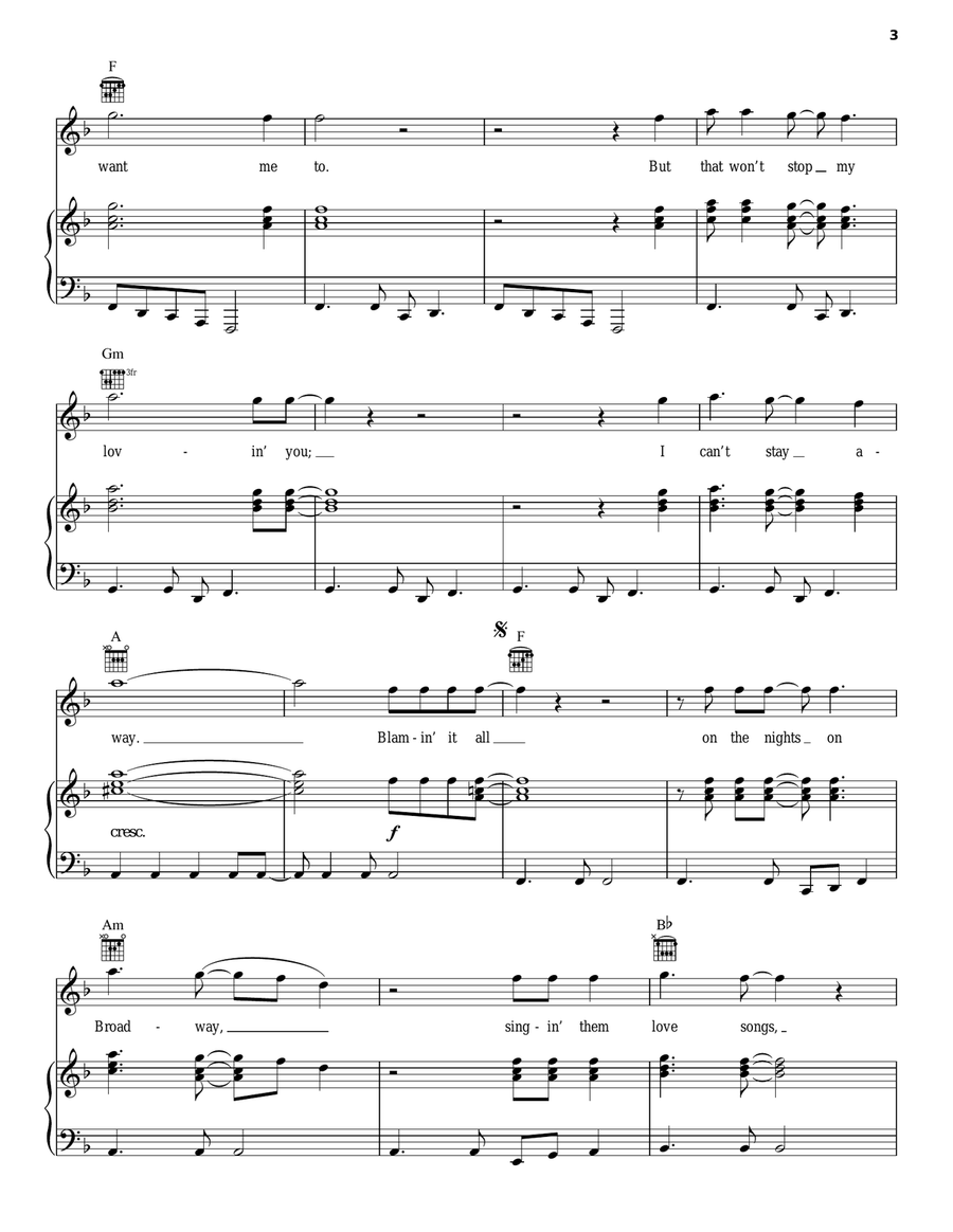 Nights On Broadway Piano, Vocal, Guitar scores gallery preview page 3