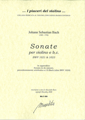 Book cover for Sonate BWV 1021 e BWV 1023