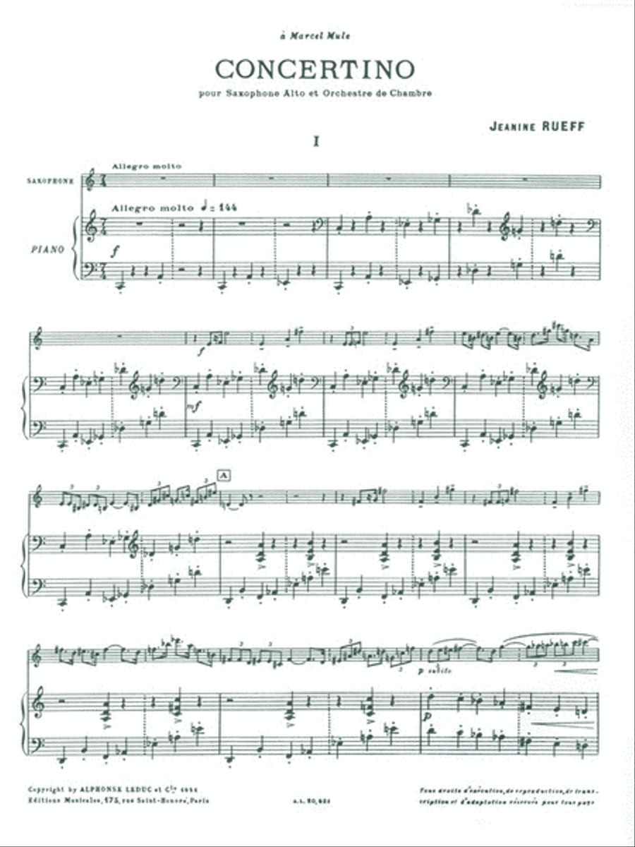 Concertino (alto Saxophone And Piano) Alto Saxophone scores gallery preview page 2