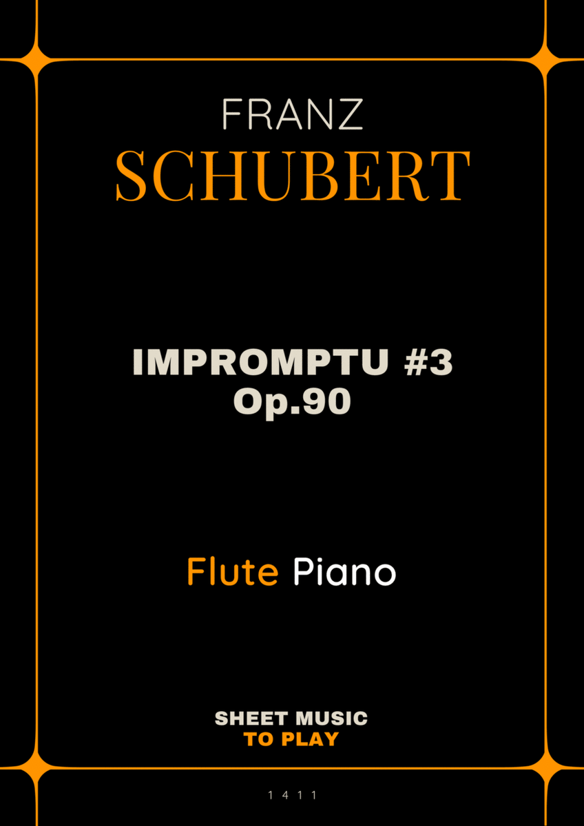 Impromptu No.3, Op.90 - Flute and Piano (Full Score and Parts) image number null