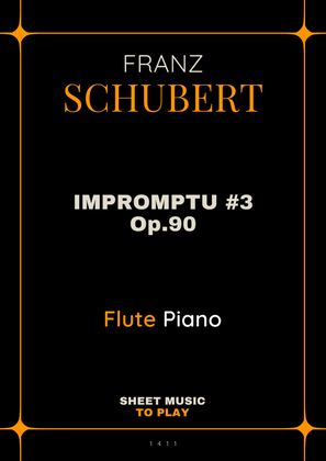 Book cover for Impromptu No.3, Op.90 - Flute and Piano (Full Score and Parts)