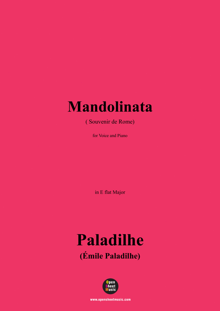 Paladilhe-Mandolinata( Souvenir de Rome),in E flat Major Voice scores gallery preview page 1