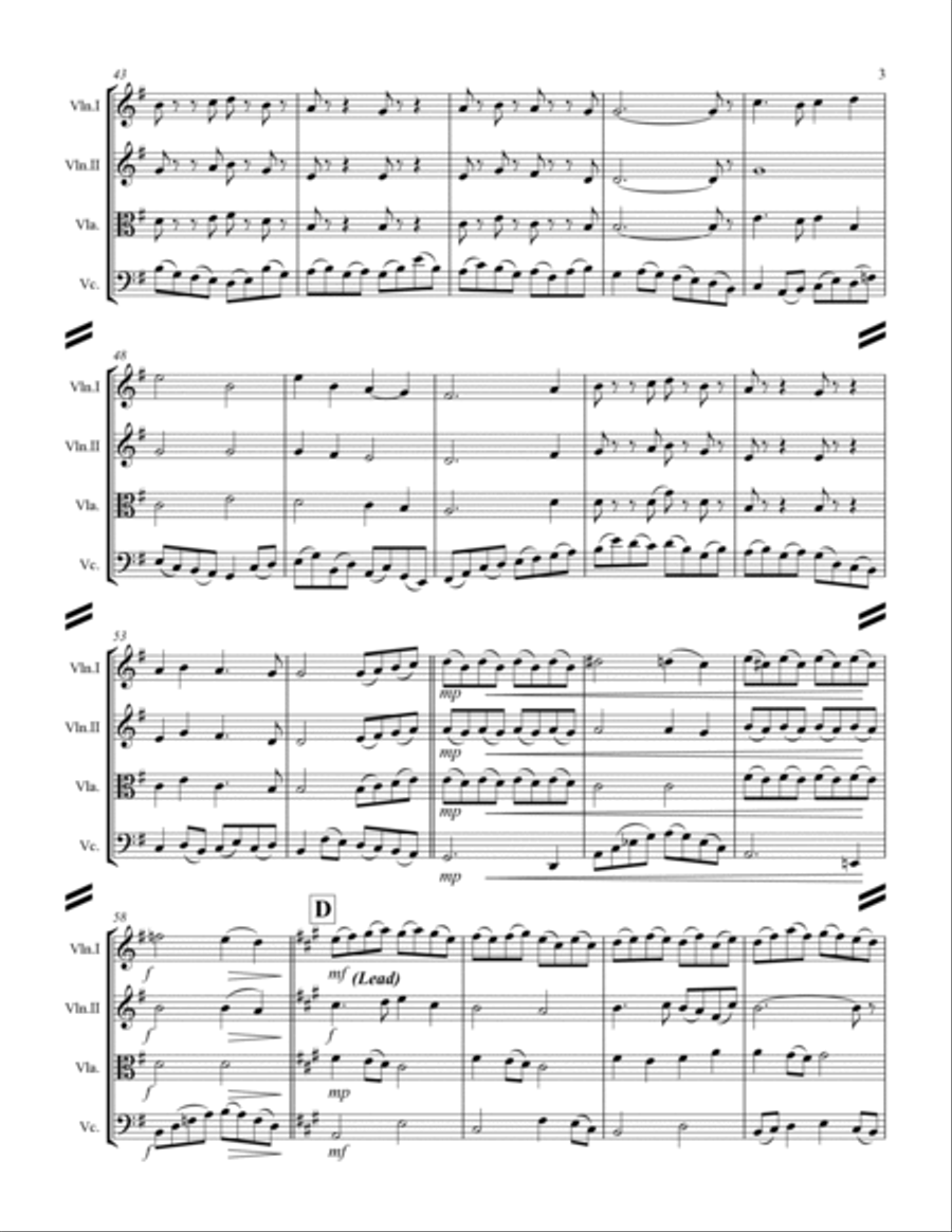 In the Bleak Midwinter (for String Quartet) String Quartet scores gallery preview page 4