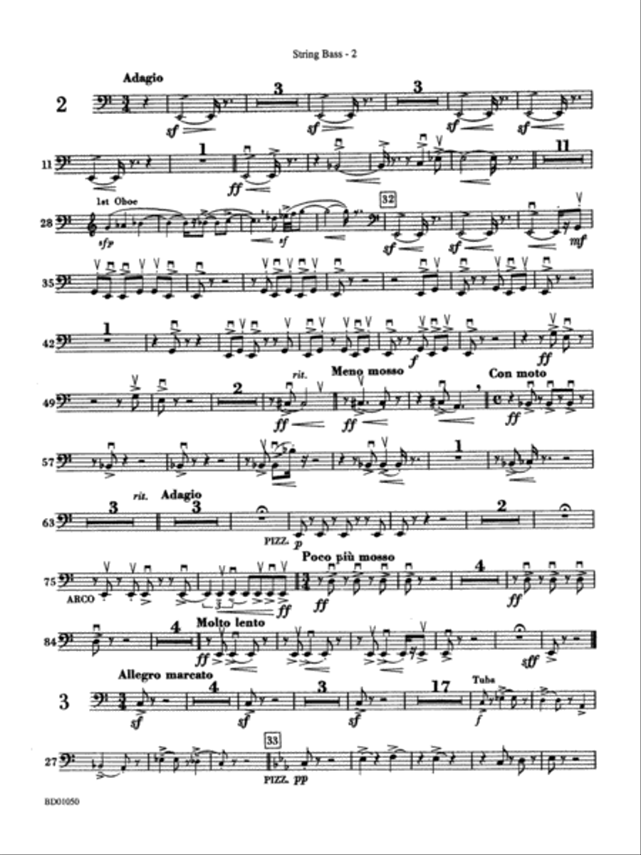 Trittico: String Bass Trittico: String Bass Concert Band scores gallery preview page 2